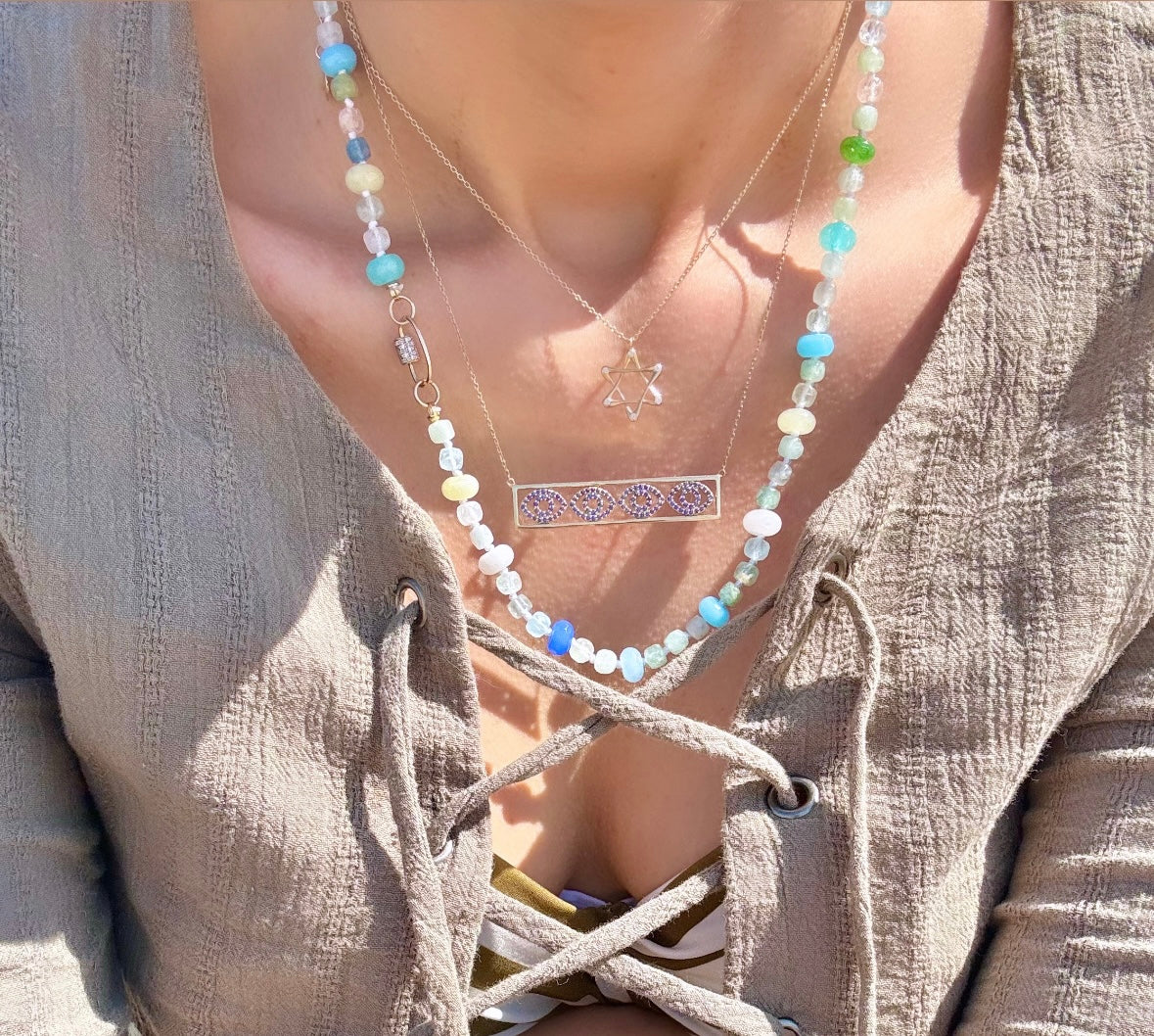 Pastel Blue Diamond Spectrum Necklace