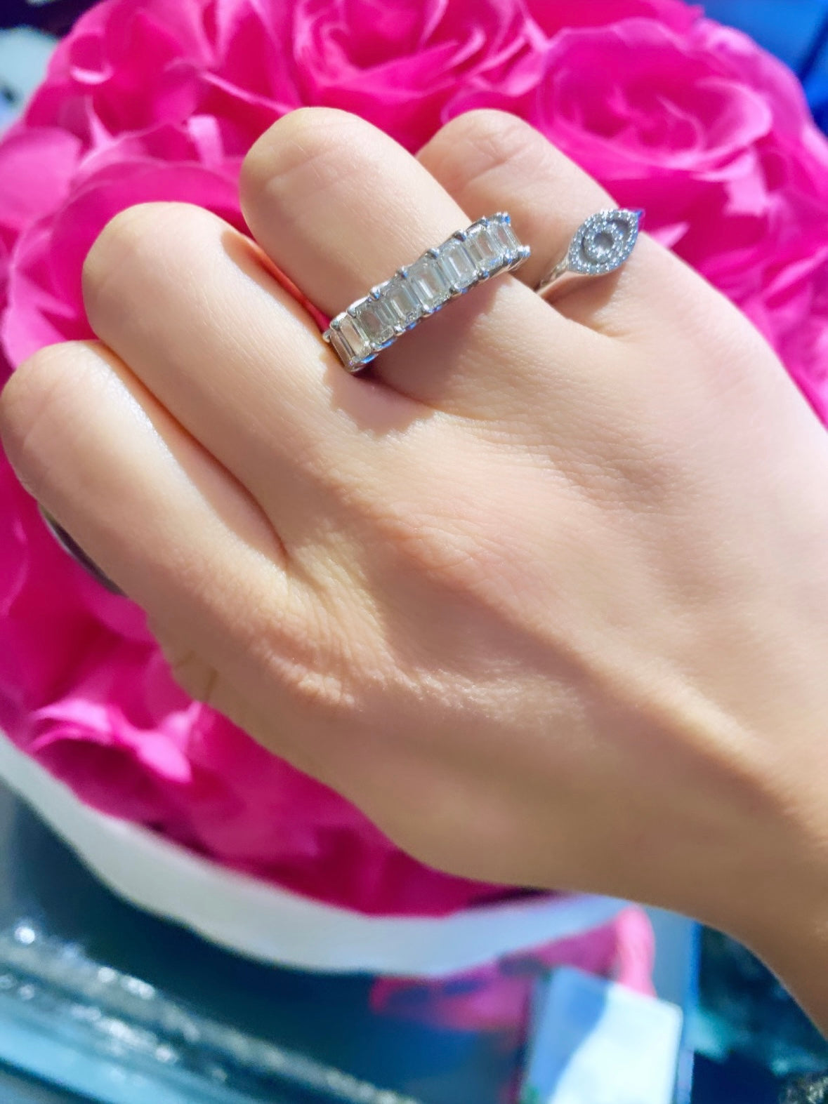 Emerald Cut Eternity Band