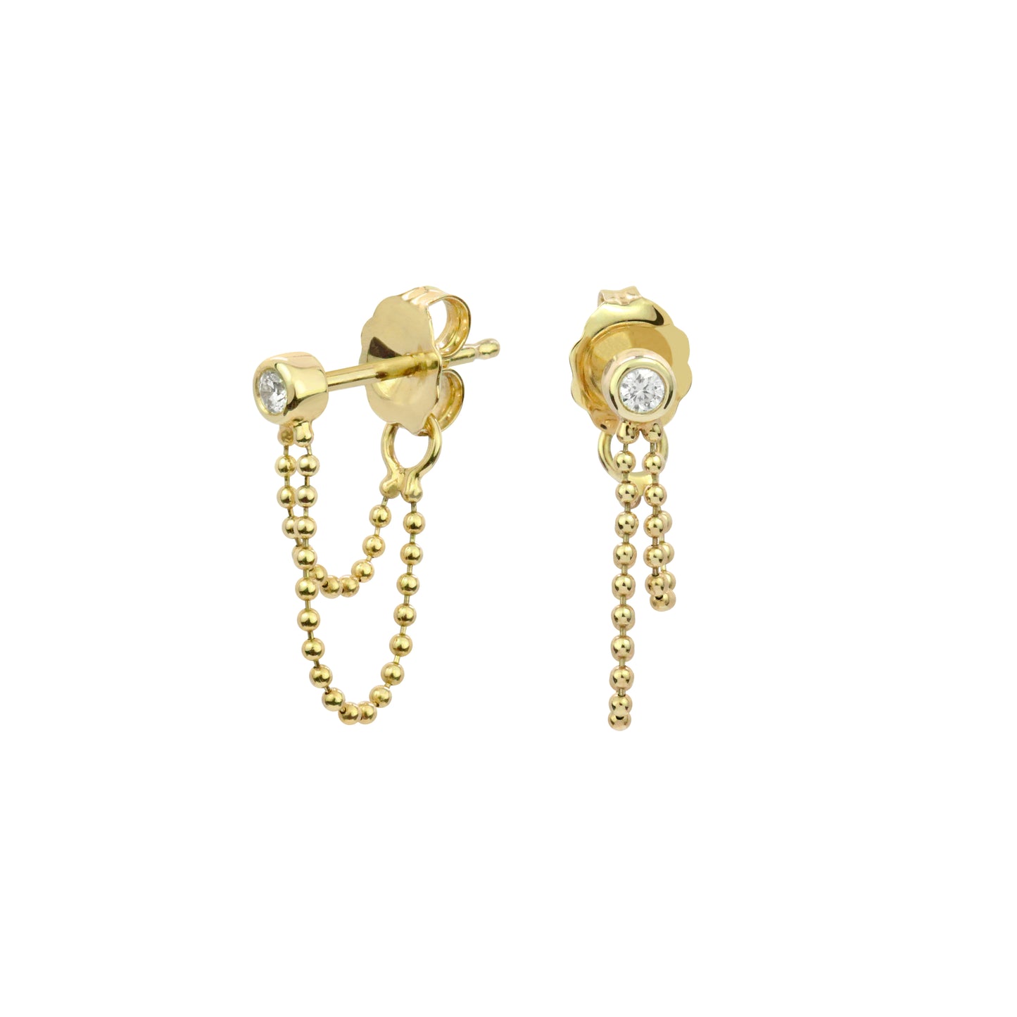 Diamond Gold Chain Earrings