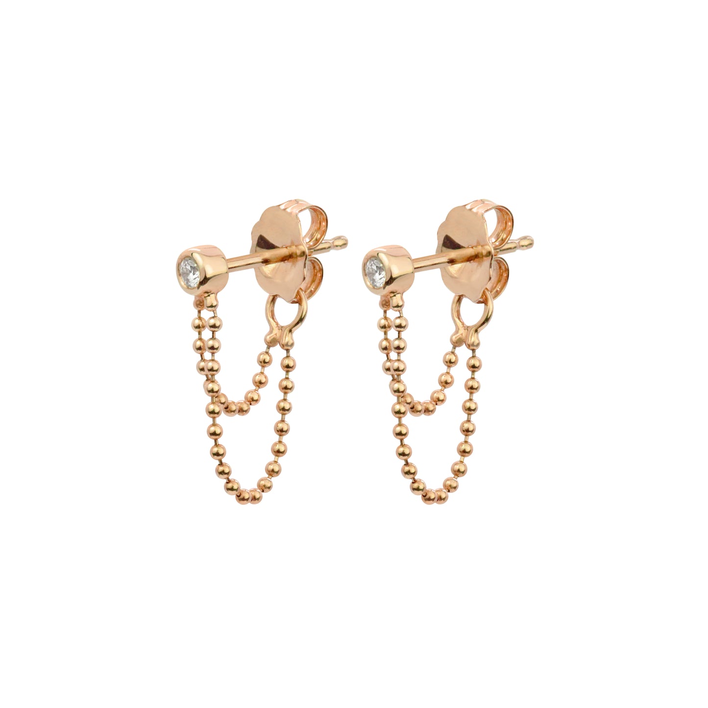 Diamond Gold Chain Earrings