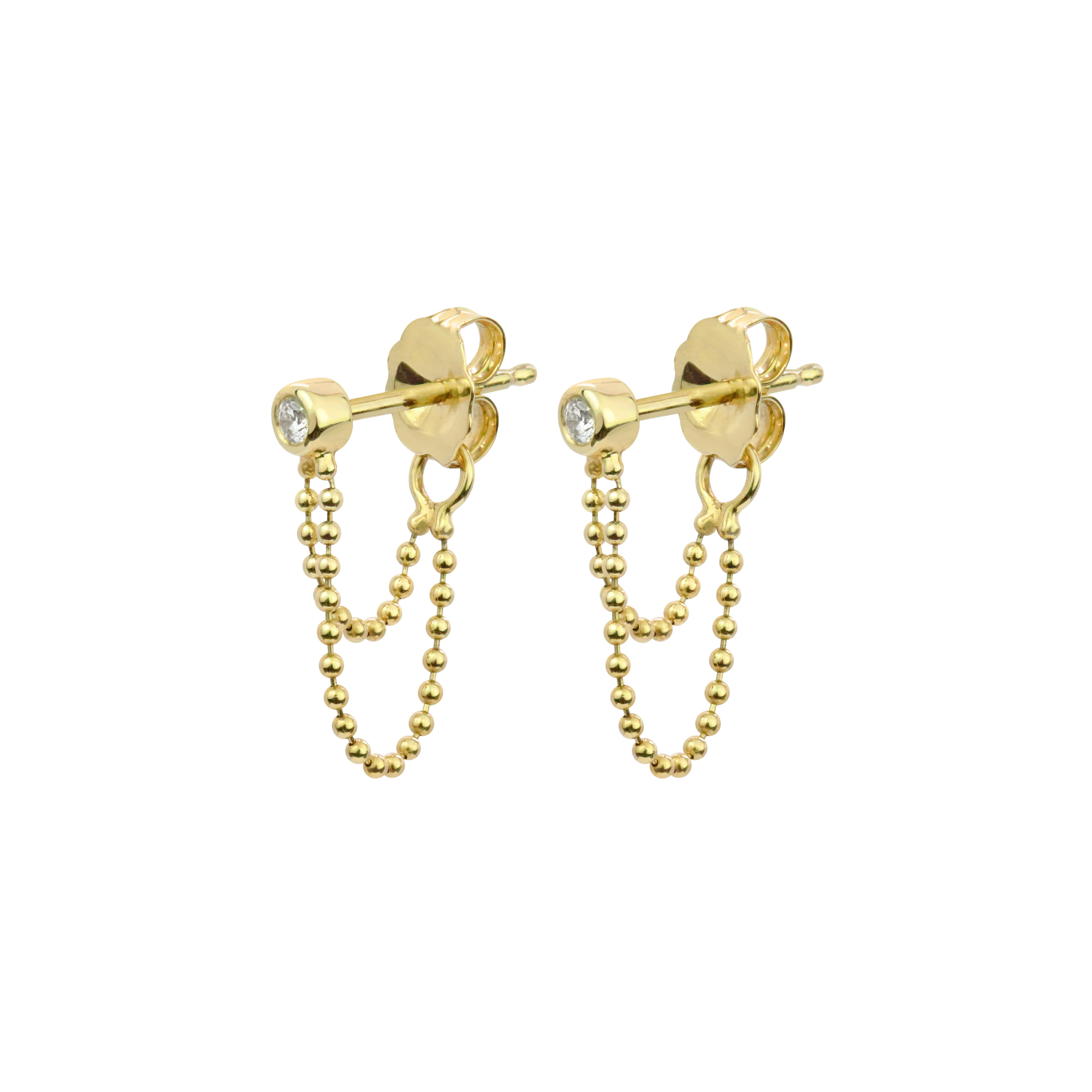 Diamond Gold Chain Earrings