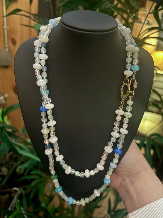 Pastel Blue Diamond Spectrum Necklace