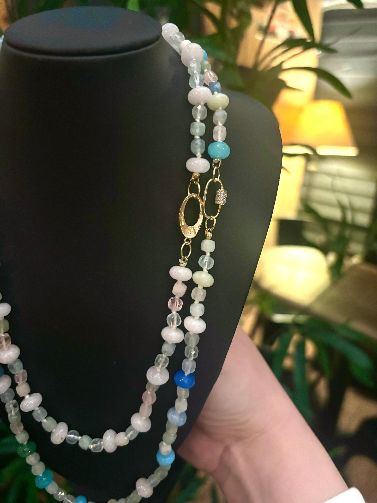 Pastel Blue Diamond Spectrum Necklace