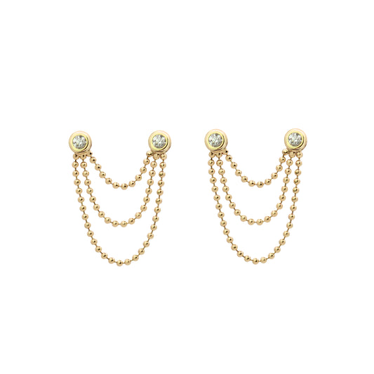 Triple Diamond Chain Earrings