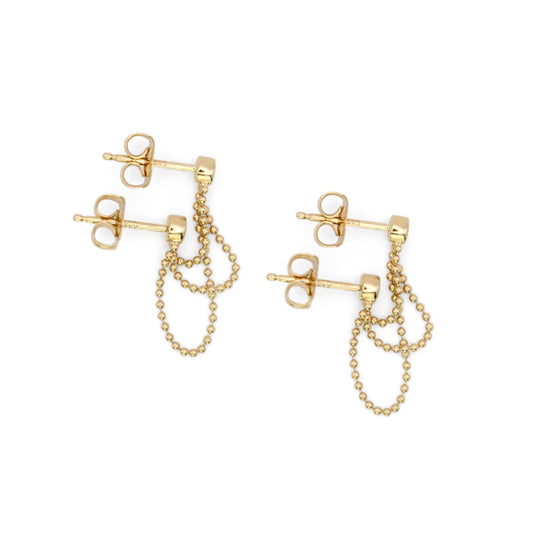 Triple Diamond Chain Earrings