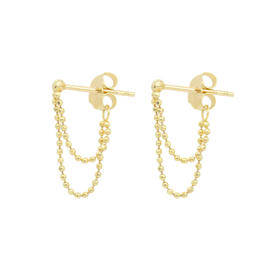 Double Gold Chain Earrings