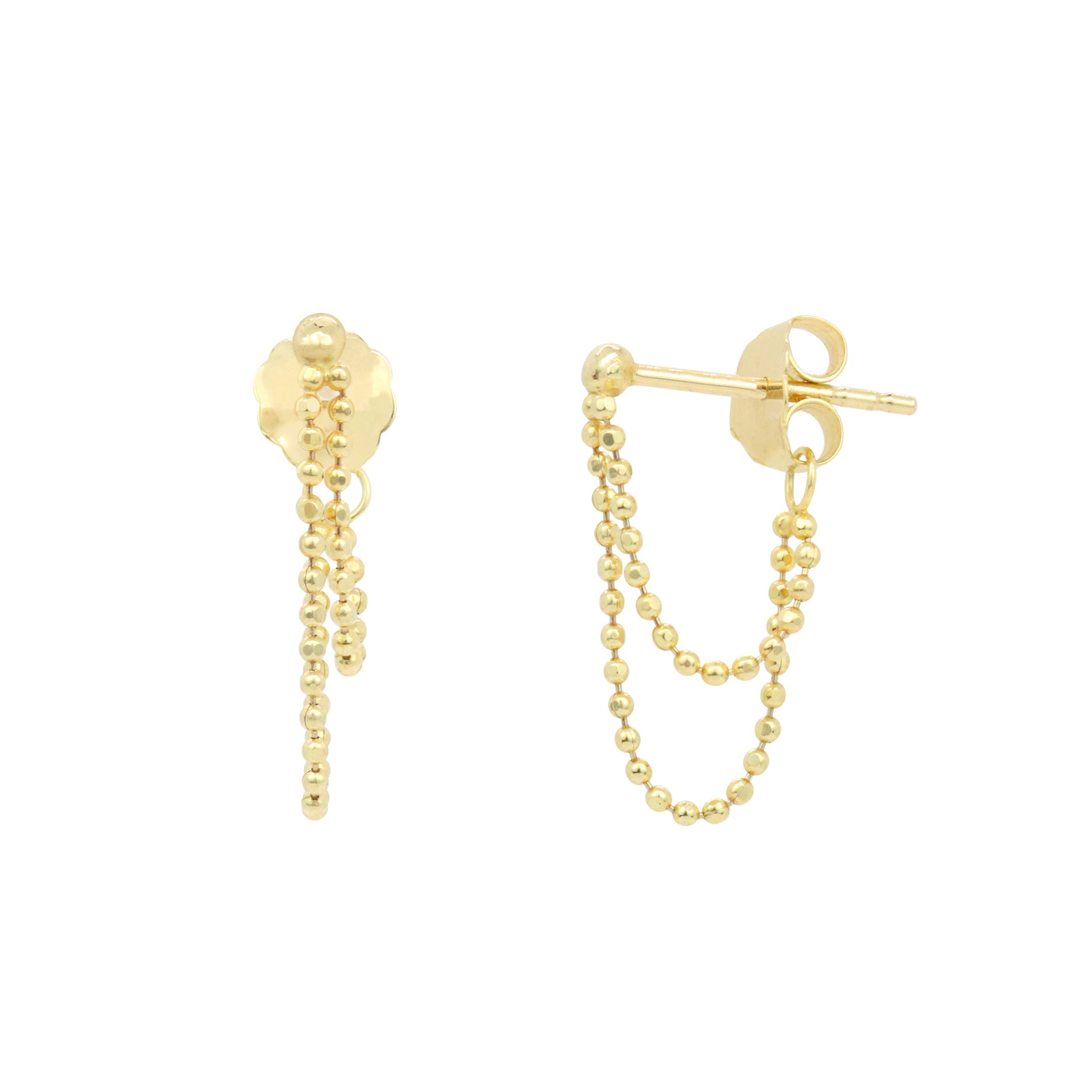 Double Gold Chain Earrings